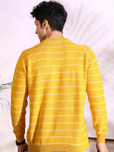 Yellow Stripes pure cotton Knitted T-Shirt for Men